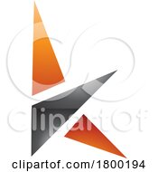 Poster, Art Print Of Orange And Black Glossy Letter K Icon With Triangles