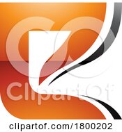 Orange And Black Wavy Layered Glossy Letter E Icon