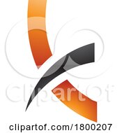 Poster, Art Print Of Orange And Black Spiky Glossy Lowercase Letter K Icon