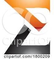 Orange And Black Sharp Glossy Elegant Letter E Icon