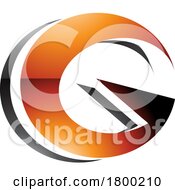 Orange And Black Round Layered Glossy Letter G Icon