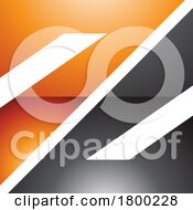 Poster, Art Print Of Orange And Black Glossy Triangular Square Shaped Letter Z Icon
