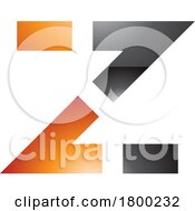 Orange And Black Glossy Dotted Line Shaped Letter Z Icon