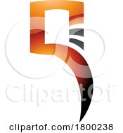 Poster, Art Print Of Orange And Black Glossy Square Shaped Letter Q Icon