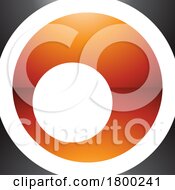Poster, Art Print Of Orange And Black Glossy Square Letter O Icon
