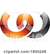 Orange And Black Glossy Spring Shaped Letter W Icon