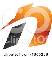 Orange And Black Glossy Spiky Italic Letter N Icon