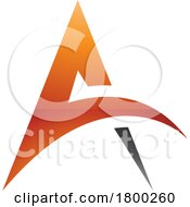 Orange And Black Glossy Spiky Arch Shaped Letter A Icon