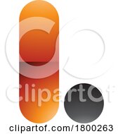 Poster, Art Print Of Orange And Black Glossy Rounded Letter L Icon
