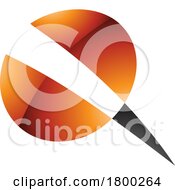 Orange And Black Glossy Screw Shaped Letter Q Icon
