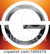 Poster, Art Print Of Orange And Black Glossy Round And Square Letter G Icon