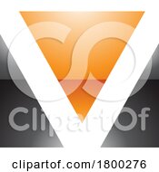 Orange And Black Glossy Rectangular Shaped Letter V Icon