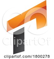 Poster, Art Print Of Orange And Black Glossy Rectangular Letter R Icon