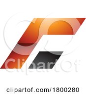 Orange And Black Glossy Rectangular Italic Letter C Icon