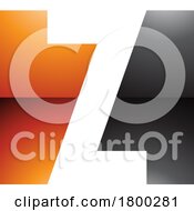 Poster, Art Print Of Orange And Black Glossy Rectangle Shaped Letter Z Icon