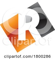 Orange And Black Glossy Rectangle Shaped Letter R Icon