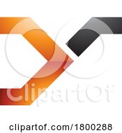 Poster, Art Print Of Orange And Black Glossy Rail Switch Shaped Letter Y Icon