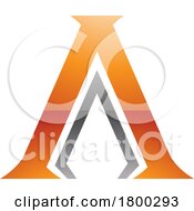 Poster, Art Print Of Orange And Black Glossy Pillar Shaped Letter A Icon