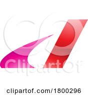Poster, Art Print Of Magenta And Red Glossy Italic Swooshy Letter D Icon