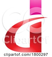 Poster, Art Print Of Magenta And Red Glossy Curvy Pointed Letter D Icon