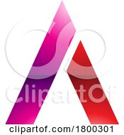 Magenta And Red Glossy Trapezium Shaped Letter A Icon