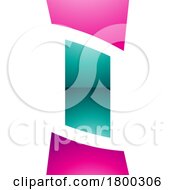 Magenta And Green Glossy Antique Pillar Shaped Letter I Icon