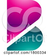 Poster, Art Print Of Magenta And Persian Green Bold Glossy Letter B Icon