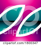 Poster, Art Print Of Magenta And Green Glossy Square Shaped Letter Z Icon