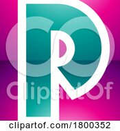 Magenta And Green Glossy Square Letter P Icon