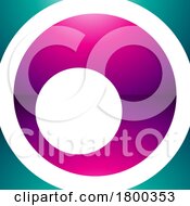 Poster, Art Print Of Magenta And Green Glossy Square Letter O Icon