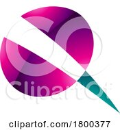 Poster, Art Print Of Magenta And Green Glossy Screw Shaped Letter Q Icon