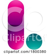 Poster, Art Print Of Magenta And Green Glossy Rounded Letter L Icon