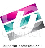 Poster, Art Print Of Magenta And Green Glossy Rectangular Shaped Letter U Icon
