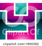 Poster, Art Print Of Magenta And Green Glossy Rectangle Shaped Letter Y Icon