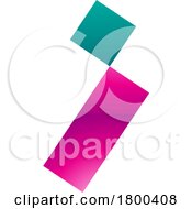 Magenta And Green Glossy Letter I Icon With A Square And Rectangle