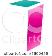 Poster, Art Print Of Magenta And Green Glossy Folded Letter I Icon