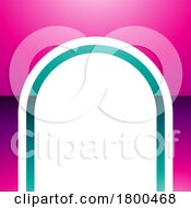 Poster, Art Print Of Magenta And Green Glossy Arch Shaped Letter N Icon