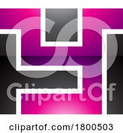 Poster, Art Print Of Magenta And Black Glossy Rectangle Shaped Letter Y Icon