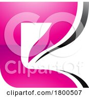 Poster, Art Print Of Magenta And Black Wavy Layered Glossy Letter E Icon