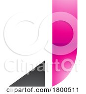 Poster, Art Print Of Magenta And Black Glossy Letter J Icon With A Triangular Tip