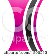 Magenta And Black Glossy Concave Lens Shaped Letter I Icon