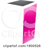 Poster, Art Print Of Magenta And Black Glossy Folded Letter I Icon