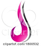 Poster, Art Print Of Magenta And Black Glossy Hook Shaped Letter J Icon