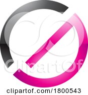 Magenta And Black Thin Round Glossy Letter G Icon