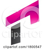 Poster, Art Print Of Magenta And Black Glossy Rectangular Letter R Icon