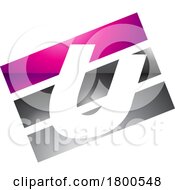 Poster, Art Print Of Magenta And Black Glossy Rectangular Shaped Letter U Icon