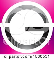 Poster, Art Print Of Magenta And Black Glossy Round And Square Letter G Icon