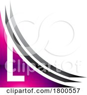 Magenta And Black Glossy Letter L Icon With Layers