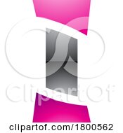 Poster, Art Print Of Magenta And Black Glossy Antique Pillar Shaped Letter I Icon