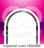 Poster, Art Print Of Magenta And Black Glossy Arch Shaped Letter N Icon